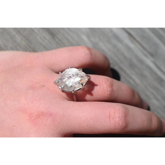 Natural Diamond Ring, Raw Diamond Ring, Uncut Diamond Ring, Engagement R… - Picture 2 of 2